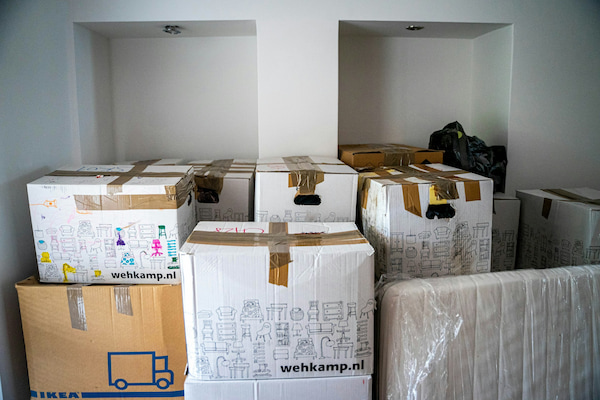 Some boxes that have been packed.